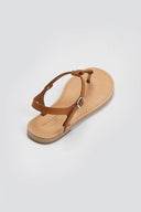 Σανδάλια suede με κάθετο λουράκι Tfp - Μπεζ - thefashionproject.gr - TFP