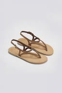 Σανδάλια suede με κοτσιδάκια Tfp - Καφέ - thefashionproject.gr - TFP