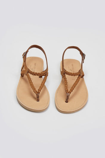 Σανδάλια suede με κοτσιδάκια Tfp - Μπεζ - thefashionproject.gr - TFP