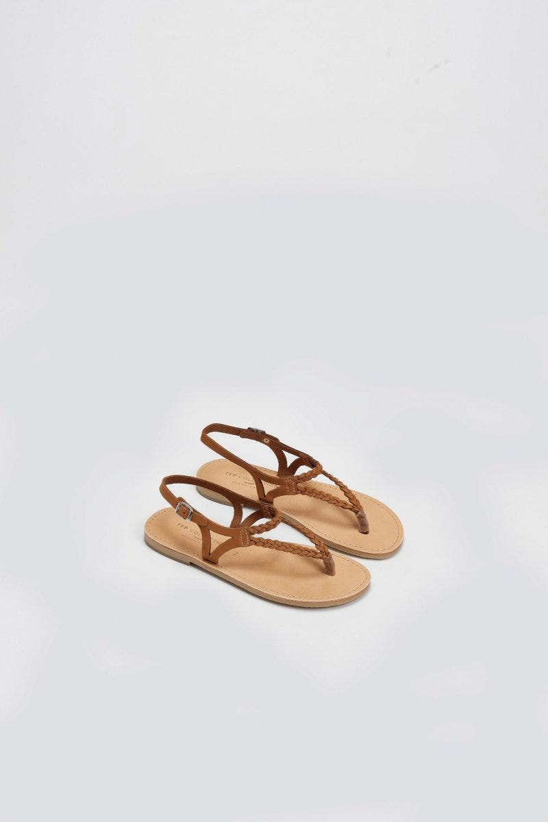 Σανδάλια suede με κοτσιδάκια Tfp - Μπεζ - thefashionproject.gr - TFP
