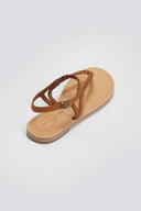 Σανδάλια suede με κοτσιδάκια Tfp - Μπεζ - thefashionproject.gr - TFP