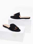 Σανδάλια suede με μεταλλικά charms ERYNN - Μαύρο - thefashionproject.gr - ERYNN