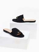 Σανδάλια suede με μεταλλικά charms ERYNN - Μαύρο - thefashionproject.gr - ERYNN