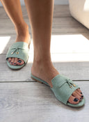 Σανδάλια suede με μεταλλικά charms ERYNN - Μέντα - thefashionproject.gr - ERYNN