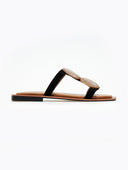 Σανδάλια suede με πέτρες - Μαύρο - thefashionproject.gr - ERYNN