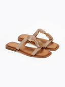 Σανδάλια suede με πέτρες - Τάουπε - thefashionproject.gr - ERYNN