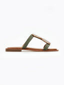 Σανδάλια suede με πέτρες - Χακί - thefashionproject.gr - ERYNN