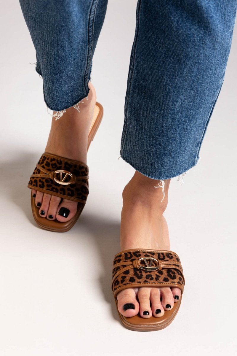 Σανδάλια suede με print ERYNN - Leopard - thefashionproject.gr - ERYNN