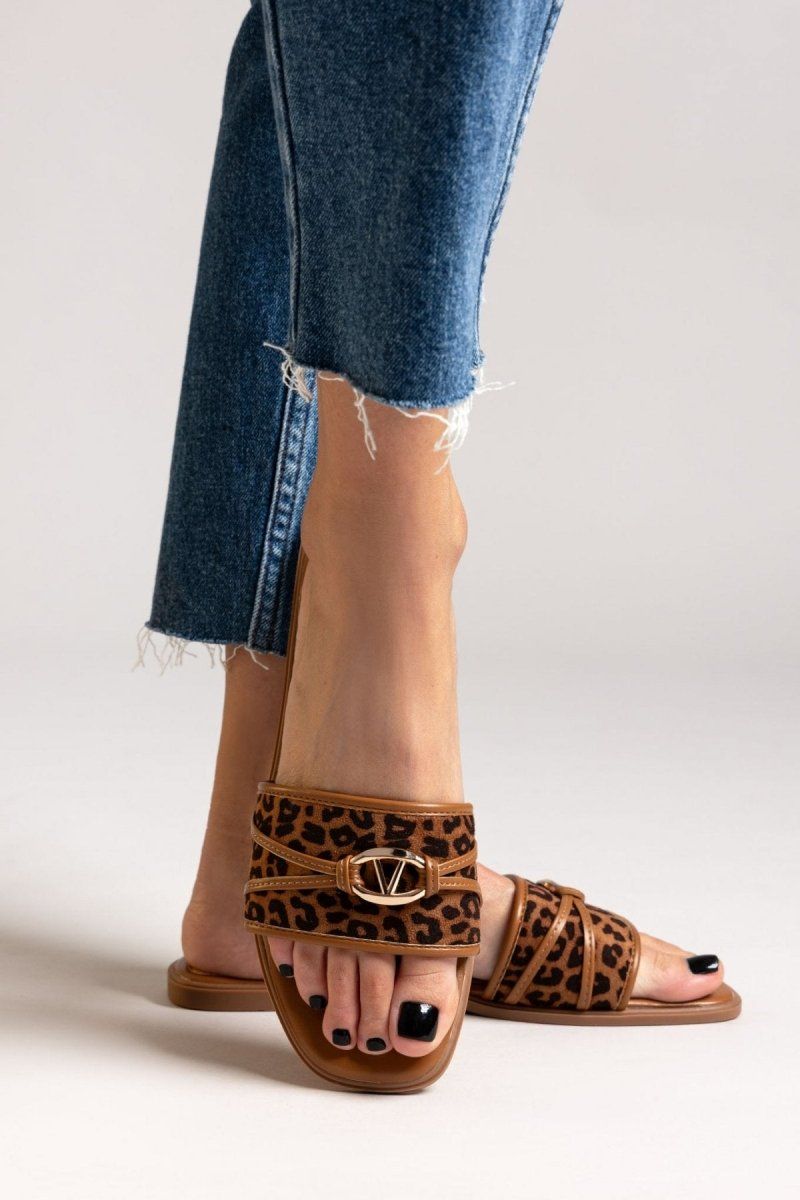 Σανδάλια suede με print ERYNN - Leopard - thefashionproject.gr - ERYNN