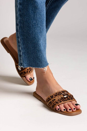 Σανδάλια suede με print ERYNN - Leopard - thefashionproject.gr - ERYNN