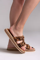 Σανδάλια suede με print και κρίκους ERYNN - Leopard - thefashionproject.gr - ERYNN