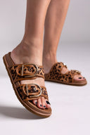 Σανδάλια suede με print και τοκά ERYNN - Leopard - thefashionproject.gr - ERYNN