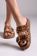 Σανδάλια suede με print και τοκά ERYNN - Leopard - thefashionproject.gr - ERYNN