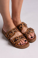Σανδάλια suede με print και τοκά ERYNN - Leopard - thefashionproject.gr - ERYNN