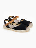 Σανδάλια suede με σχοινί στη σόλα - Μαύρο - thefashionproject.gr - Medies