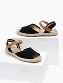 Σανδάλια suede με σχοινί στη σόλα - Μαύρο - thefashionproject.gr - Medies