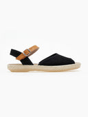 Σανδάλια suede με σχοινί στη σόλα - Μαύρο - thefashionproject.gr - Medies