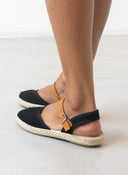 Σανδάλια suede με σχοινί στη σόλα - Μαύρο - thefashionproject.gr - Medies