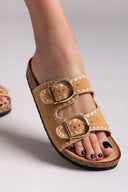 Σανδάλια suede με τοκάδες ERYNN - Κάμελ - thefashionproject.gr - ERYNN