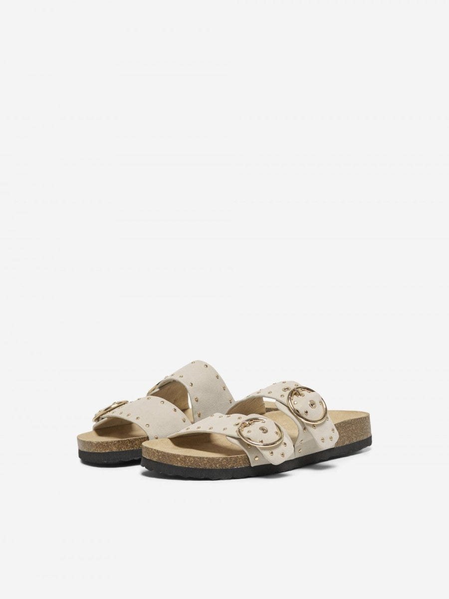 Σανδάλια suede με τρουκς Only 15341190 - Μπεζ - thefashionproject.gr - ONLY