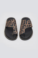 Σανδάλια υφασμάτινα με print Tfp - Καφέ - thefashionproject.gr - TFP