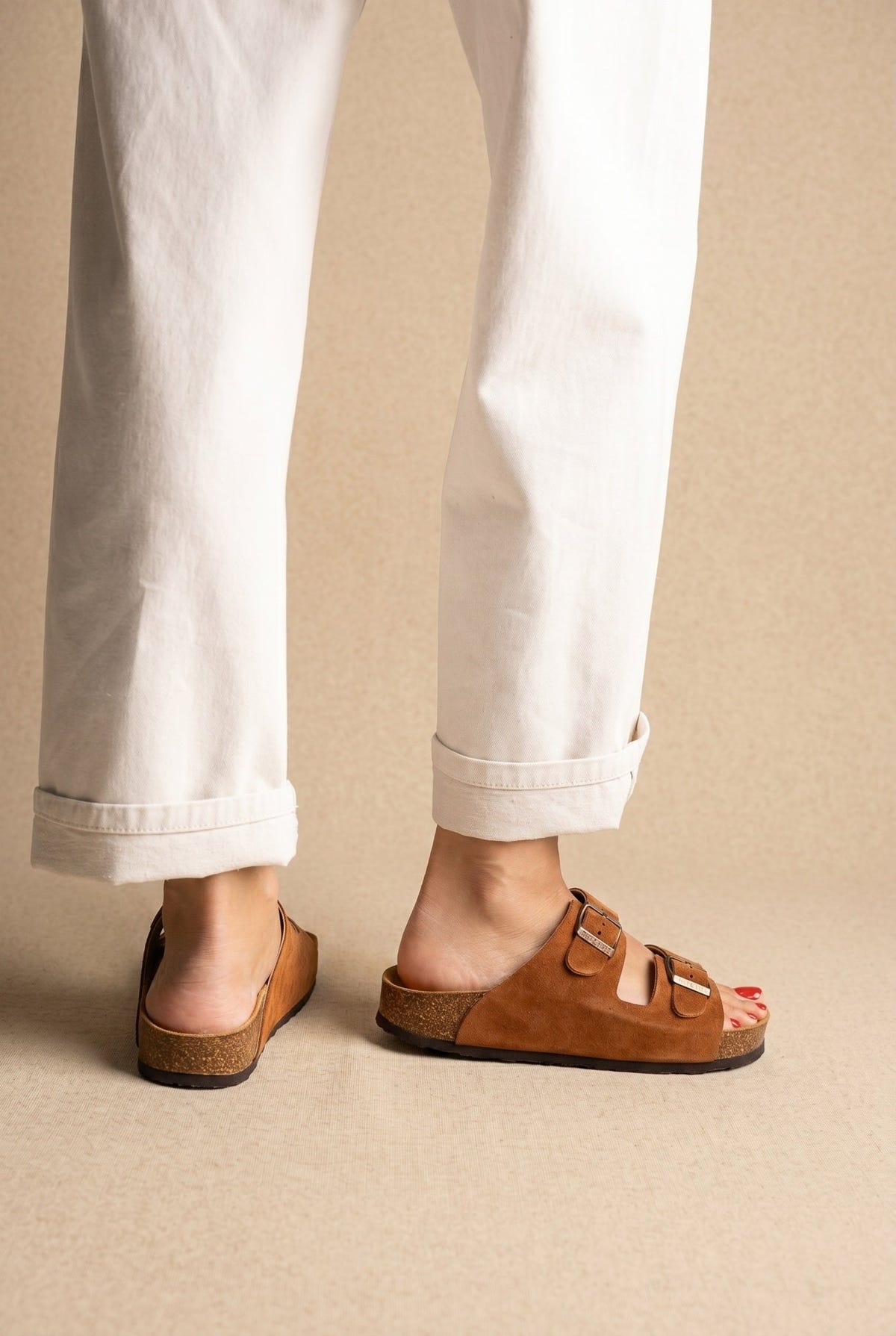 Plakton - Sandals Anatomical Suede - Tan Suede