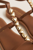 TFP - Sandals Ankle Strap Metal Detail - Brown Matte
