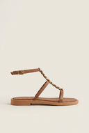 TFP - Sandals Ankle Strap Metal Detail - Brown Matte