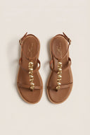 TFP - Sandals Ankle Strap Metal Detail - Brown Matte