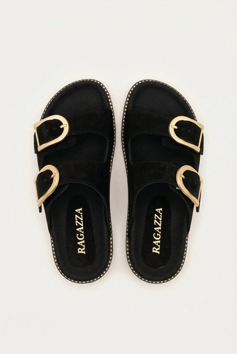 RAGAZZA - Sandals - Black Suede