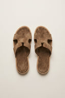 TFP - Sandals Cutout Strap Design - Khaki Green Suede
