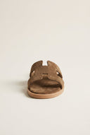 TFP - Sandals Cutout Strap Design - Khaki Green Suede