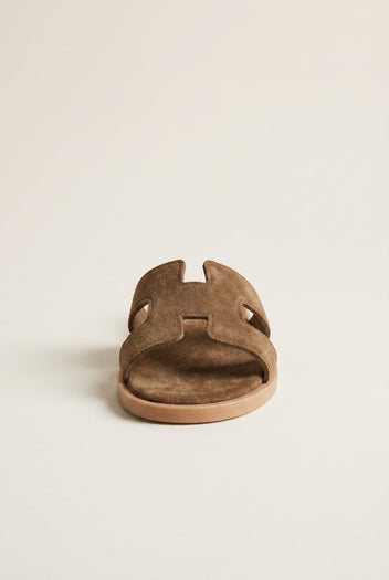 TFP - Sandals Cutout Strap Design - Khaki Green Suede