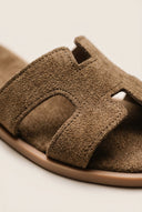 TFP - Sandals Cutout Strap Design - Khaki Green Suede