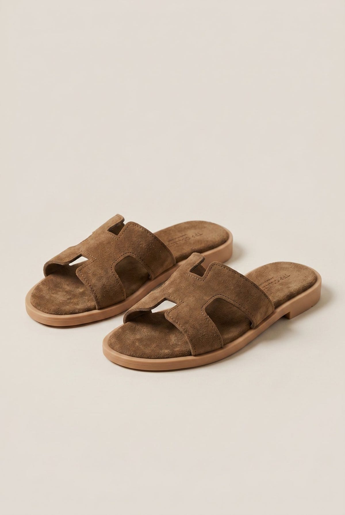 TFP - Sandals Cutout Strap Design - Khaki Green Suede
