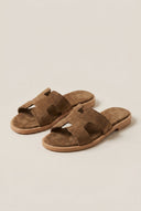 TFP - Sandals Cutout Strap Design - Khaki Green Suede