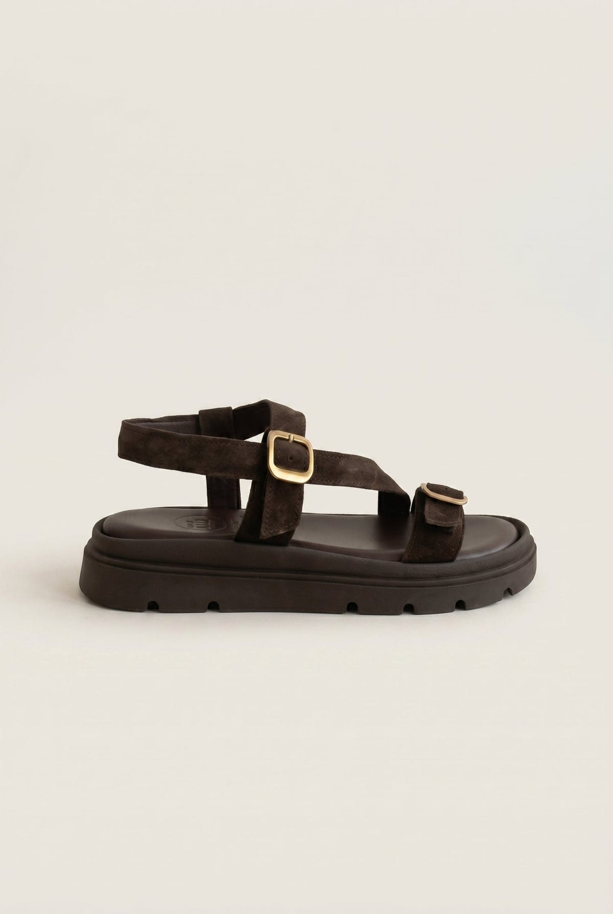 TFP - Sandals Mini Buckle Detail - Dark Brown Suede