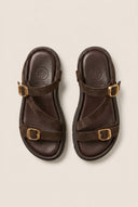 TFP - Sandals Mini Buckle Detail - Dark Brown Suede