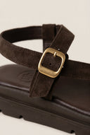TFP - Sandals Mini Buckle Detail - Dark Brown Suede