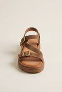 TFP - Sandals Mini Buckle Detail - Taupe Suede