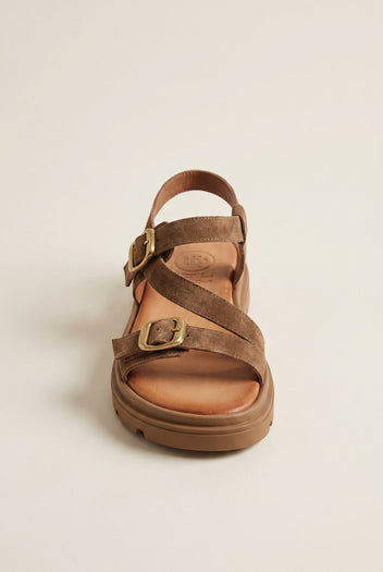 TFP - Sandals Mini Buckle Detail - Taupe Suede