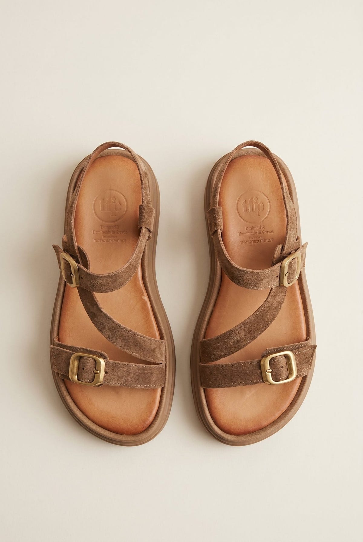 TFP - Sandals Mini Buckle Detail - Taupe Suede