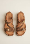 TFP - Sandals Mini Buckle Detail - Taupe Suede