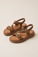 TFP - Sandals Mini Buckle Detail - Taupe Suede