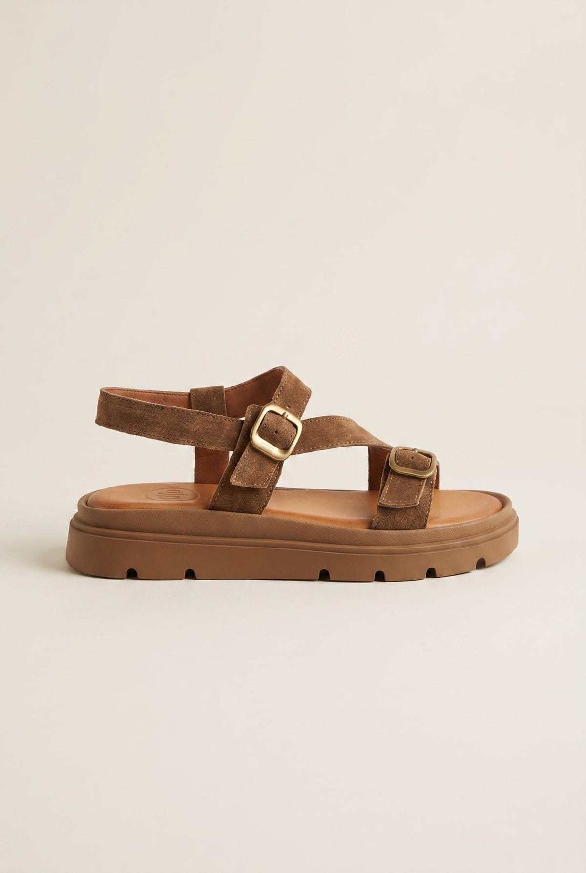 TFP - Sandals Mini Buckle Detail - Taupe Suede