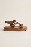 TFP - Sandals Mini Buckle Detail - Taupe Suede