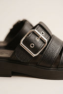 Mariella Fabiani - Sandals Side Buckle Strap - Black Matte