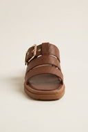 Mariella Fabiani - Sandals Side Buckle Strap - Brown Matte