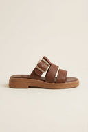 Mariella Fabiani - Sandals Side Buckle Strap - Brown Matte