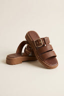 Mariella Fabiani - Sandals Side Buckle Strap - Brown Matte